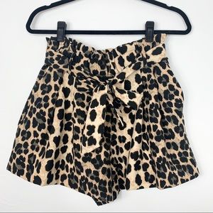 Zara; Leopard Paperbag Shorts